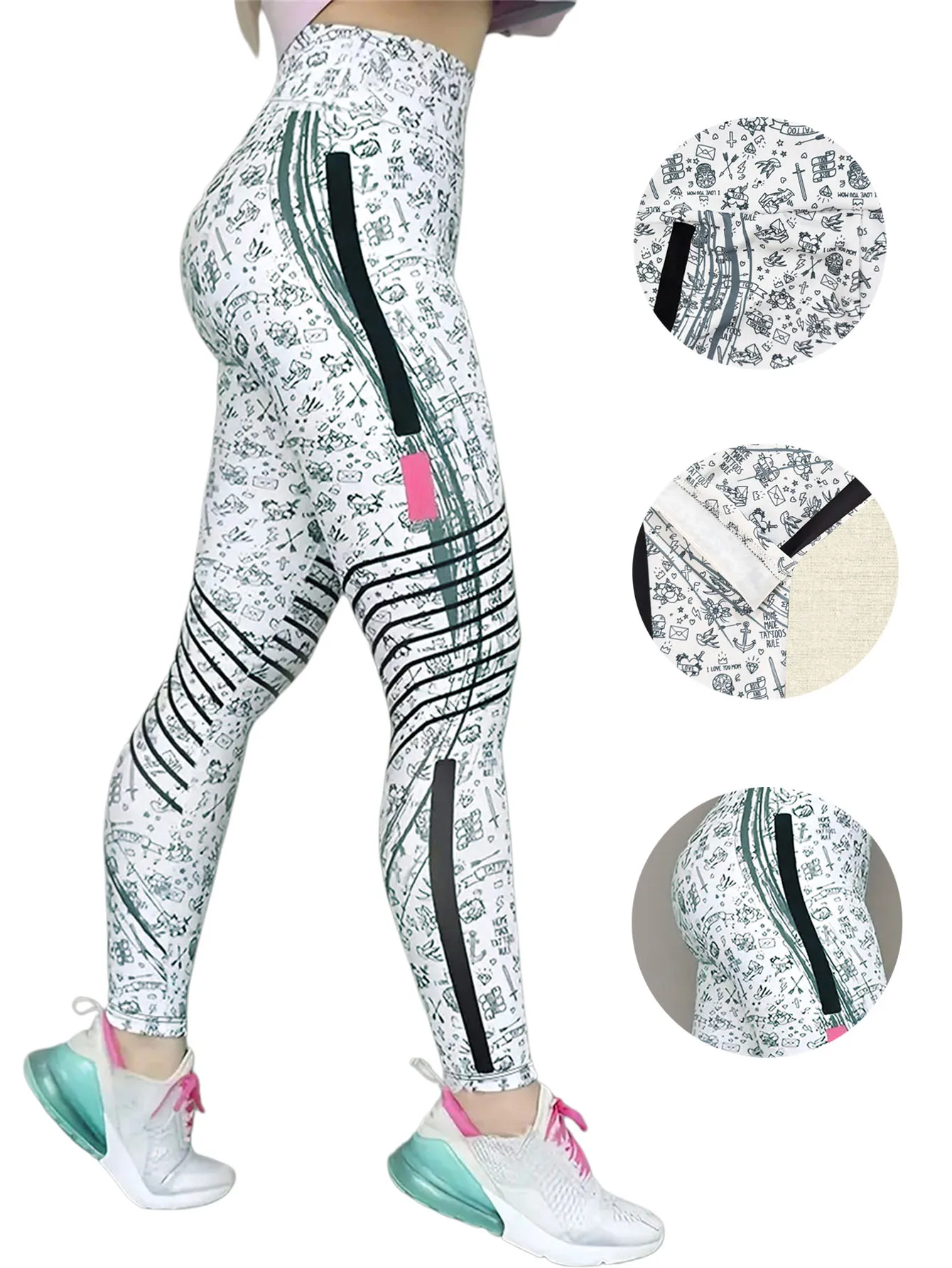 Ladies High-Waist Shaping Fitness Pants Moisture-Wicking High-Elastic Skin-Friendly Tummy Control Sports Long Trousers