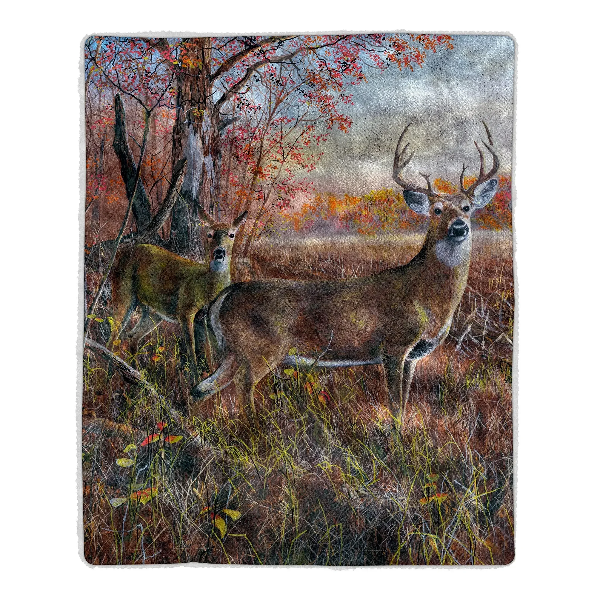 Deer Print Throw Blanket Wild Animals Deer Blanket Lightweight Bed Sofa Couch Soft Warm Plush Blanket for Adults Teen All Season