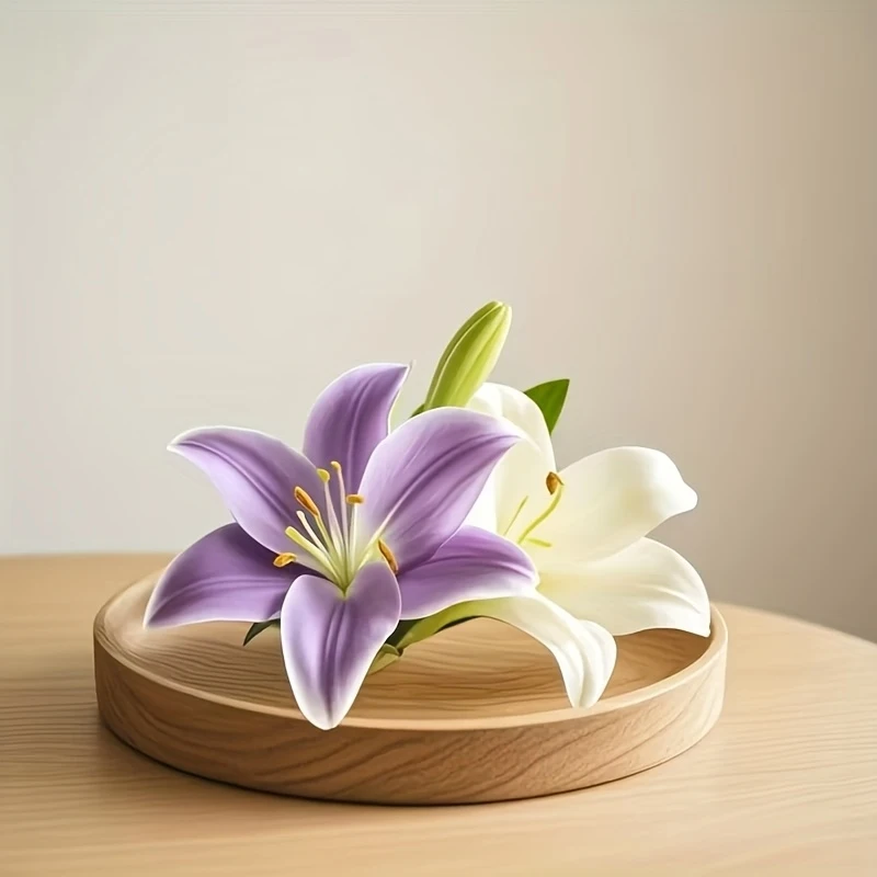 Reusable Silicone Lily Flower Candle Mold，Features an exquisite design of lily of the valley and white lilies - Irregular shapes