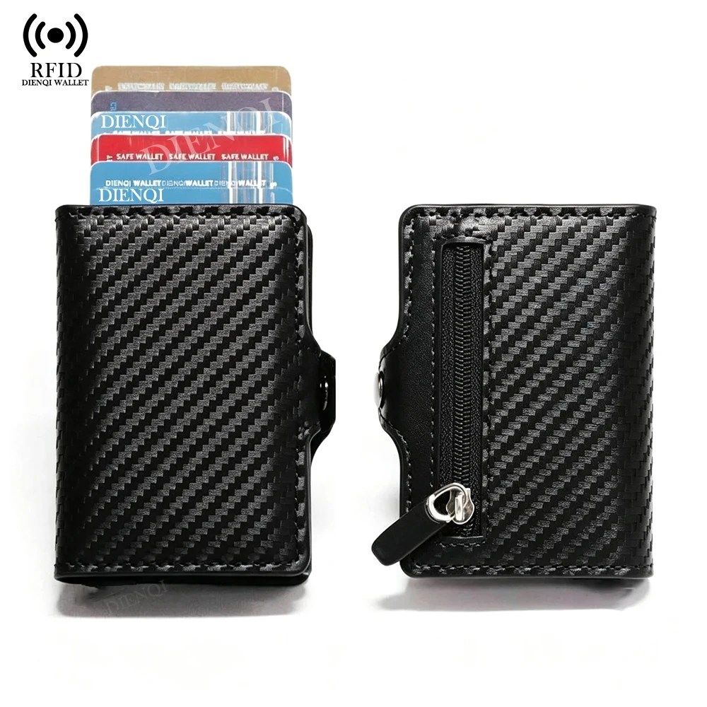 Men RFID Blocking Wallet,automatic Pop Up Credit Card Holder Luxury Wallet  Minimalist Coin Purse Card Case for Business Travel