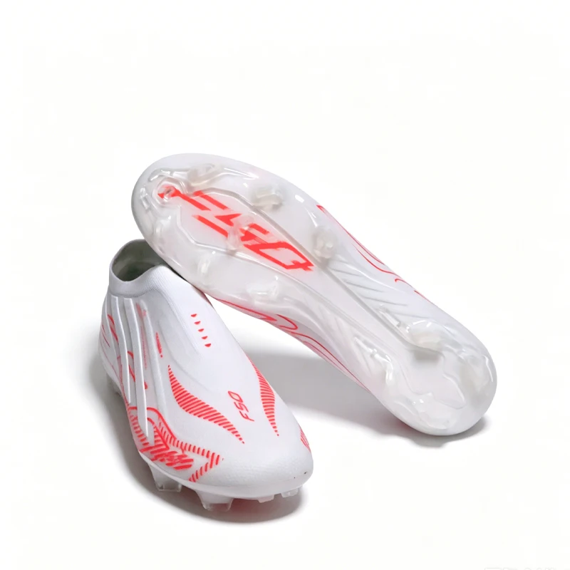 NO-LACE High Quality Mens Soccer Shoes SLIP-ON Non-Slip Soccer Cleats Boys TF/FG Training Football Boots Chuteira Campo T422 view 3