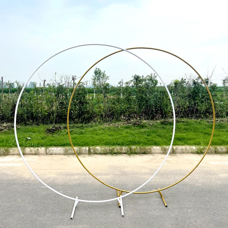 Metal Circle Stand Wedding Arche Round Balloon Arch Flower Gold Background Arch DIY Frame Birthday Party Baby Shower Decoration