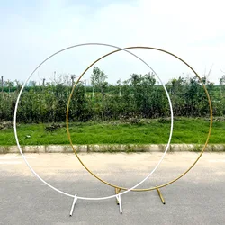 Metal Circle Stand Wedding Arche Round Balloon Arch Flower Gold Background Arch DIY Frame Birthday Party Baby Shower Decoration