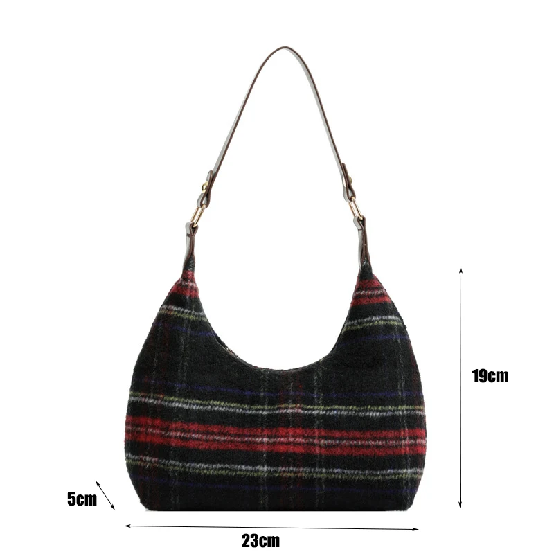 Vintage Mode Plaid Tasche für Frauen elegante trend ige Single Shoulder Tasche Achsel Handtasche Maillard Stil Tasche Herbst Winter 2024