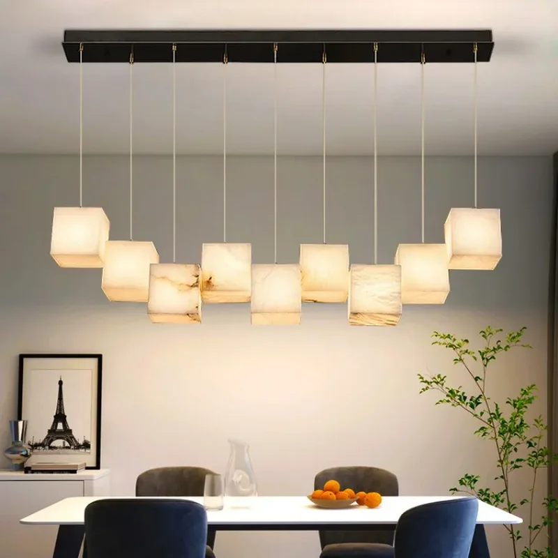 

Stone copper pendant lights, new Chinese minimalist lighting, luxurious living room and dining room pendant lights GN908TB
