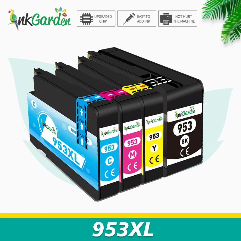 

InkGarden 953XL Ink Cartridges For HP953 953 XL Compatible with For HP Officejet Pro 7720 7730 7740 8710 8715 8718 8720 Printer