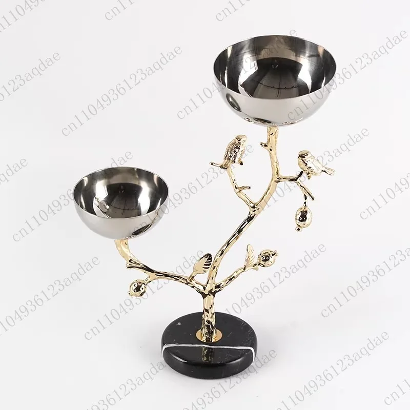 Light Luxury New Chinese Style Bird Fruit Plate Ornament Model Room  Restaurant Abstract Art Snack Dried Fruit Bowl Decoration