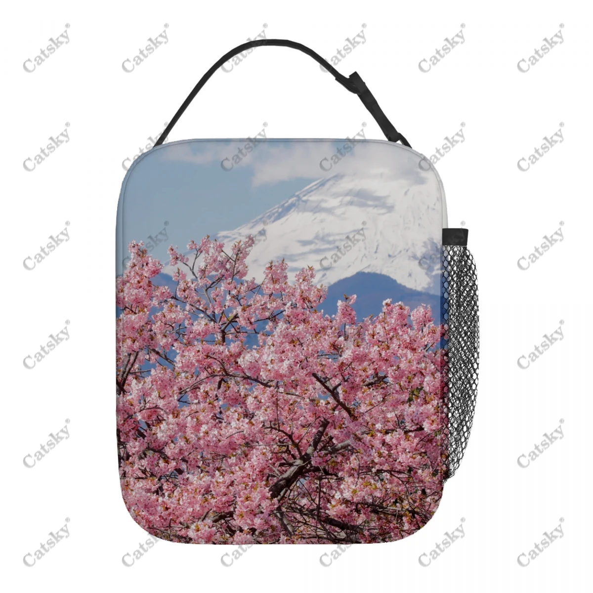 Sakura Mount Fuji Portable aluminum foil thickened lunch bag waterproof and thermal insulation printed pattern lunchs tote bags