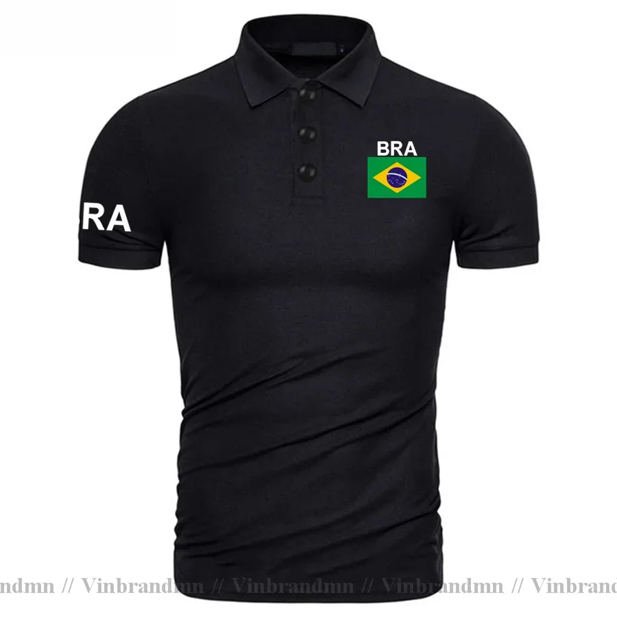 Brazil polo shirts men short sleeve white brands printed for country 2021 cotton nation team flag new brasil BRA Brazilian gyms