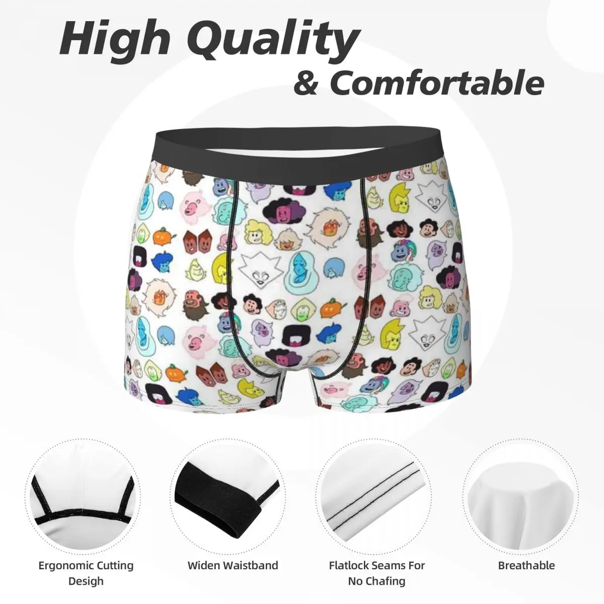 Calzoncillos Boxer, pantalones cortos, bragas con cabezas de Steven Universe, ropa interior suave para hombre, regalo para novio