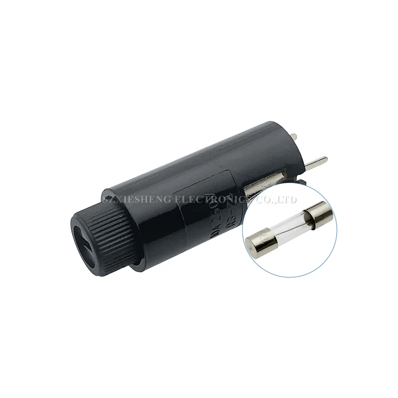 5PCS R3-24 5*20MM Fuse Holder 10A250V PCB Panel Mounting High Temperature Resistance Bakelite Fuse Base With 5*20MM Tube Fuse