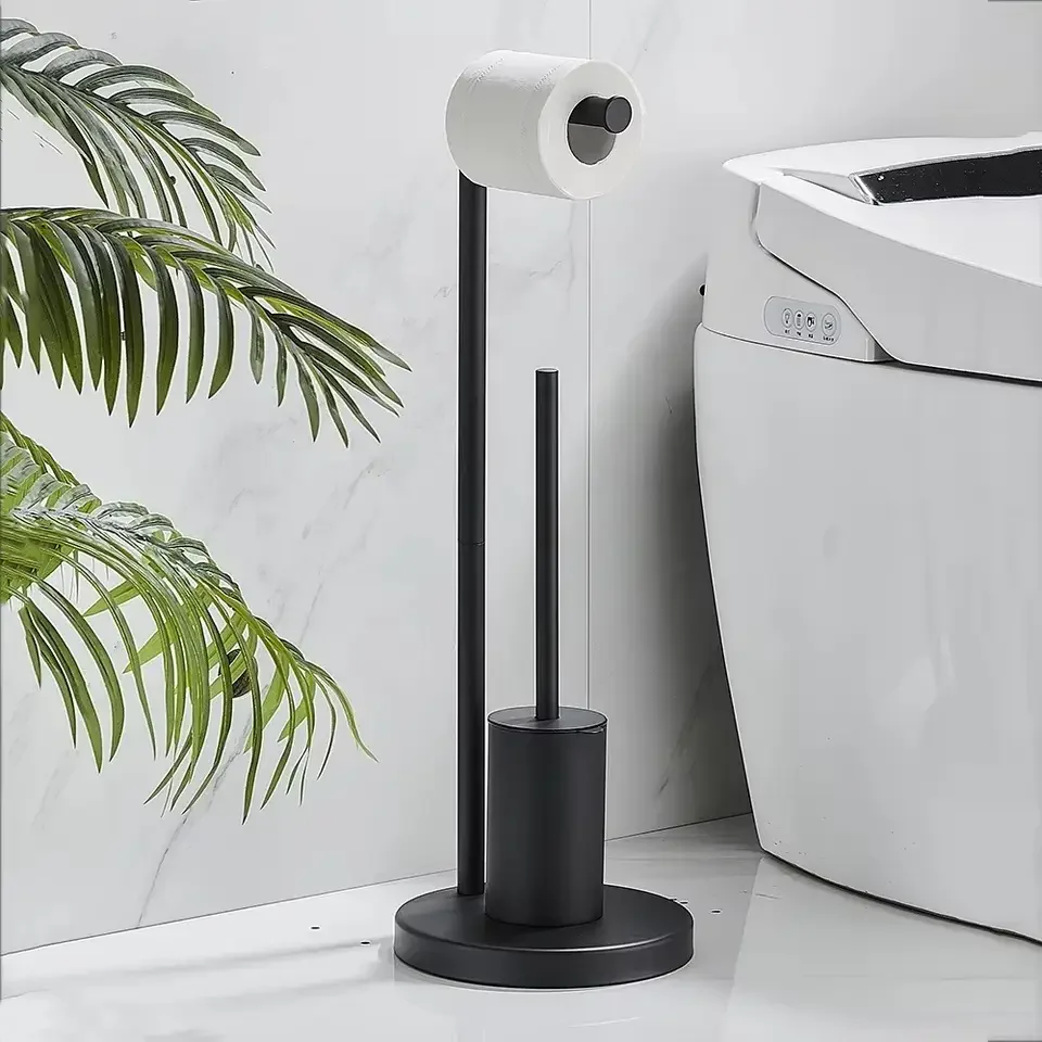 Toilet Brush Floor Paper Towel Holder Household Bathroom Waterproof Toilet Paper Roll Paper Vertical Integrated Storage Rack