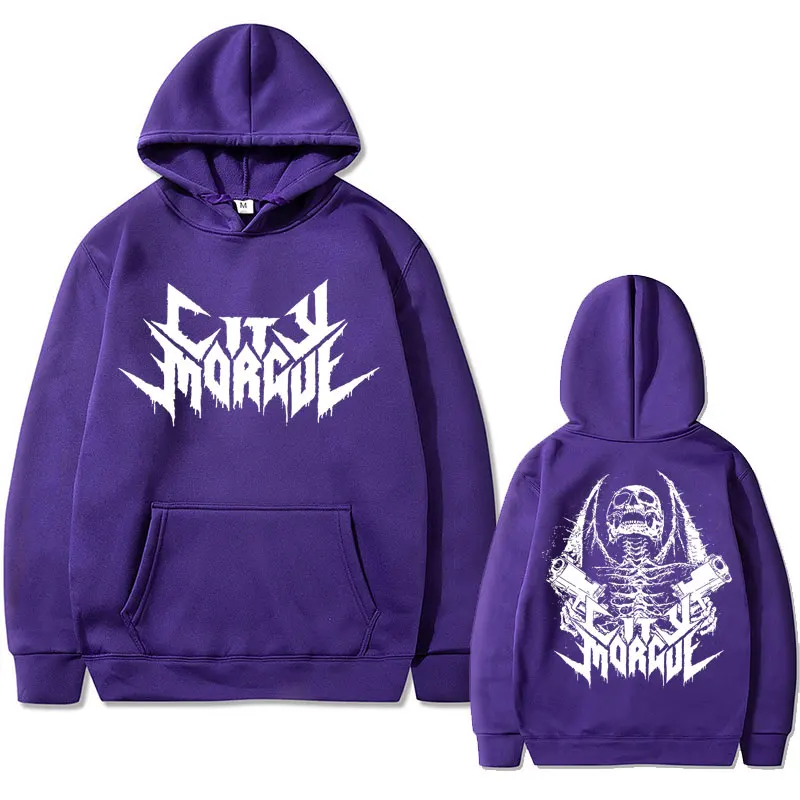 Rapero Zillakami-Sudadera con capucha para hombre y mujer, prenda de vestir masculina con estampado de doble cara, estampado de esqueleto, Hip Hop, de gran tamaño