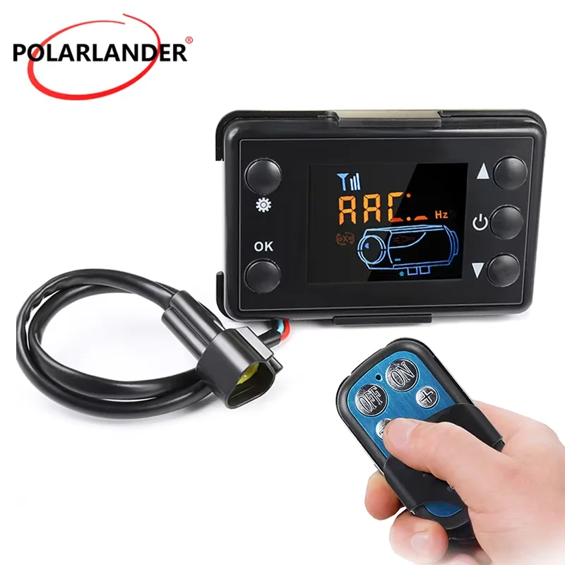 

12 В/24 В воздушный обогреватель, парковочный обогреватель, ЖК-монитор, переключатель + аксессуары с дистанционным управлением для автомобильных гусеничных дизельных двигателей