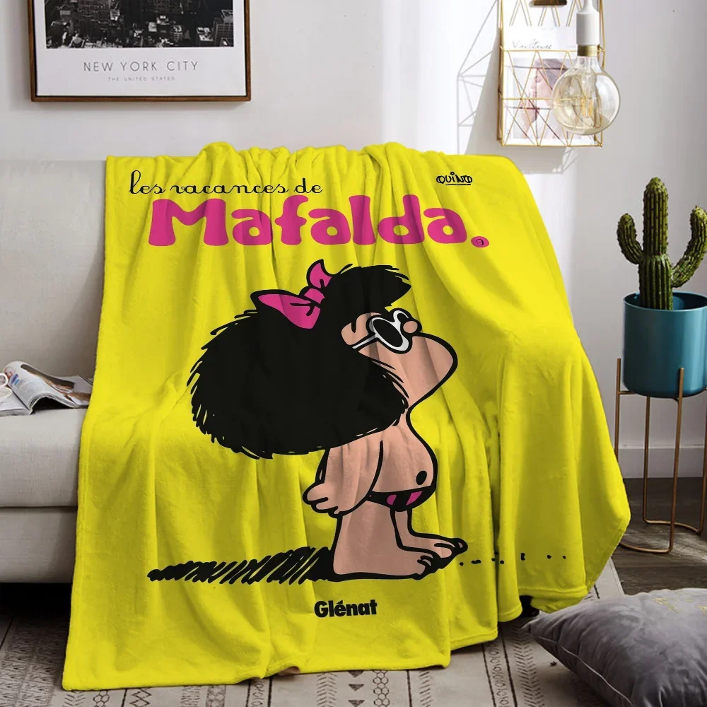 Mafaldas Home Interior Cute Throw Blanket King Size Fluffy Soft Blankets for Decorative Sofa Beach Towel Microfiber Bedding Knee