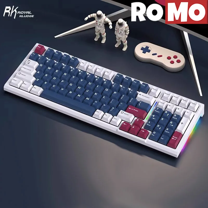 RK R98 Wireless Mechanical Keyboard Bluetooth Thri Mode 99 Key Hot Swap Office Keyboard Gasket Structure Rgb Light Game Keyboard