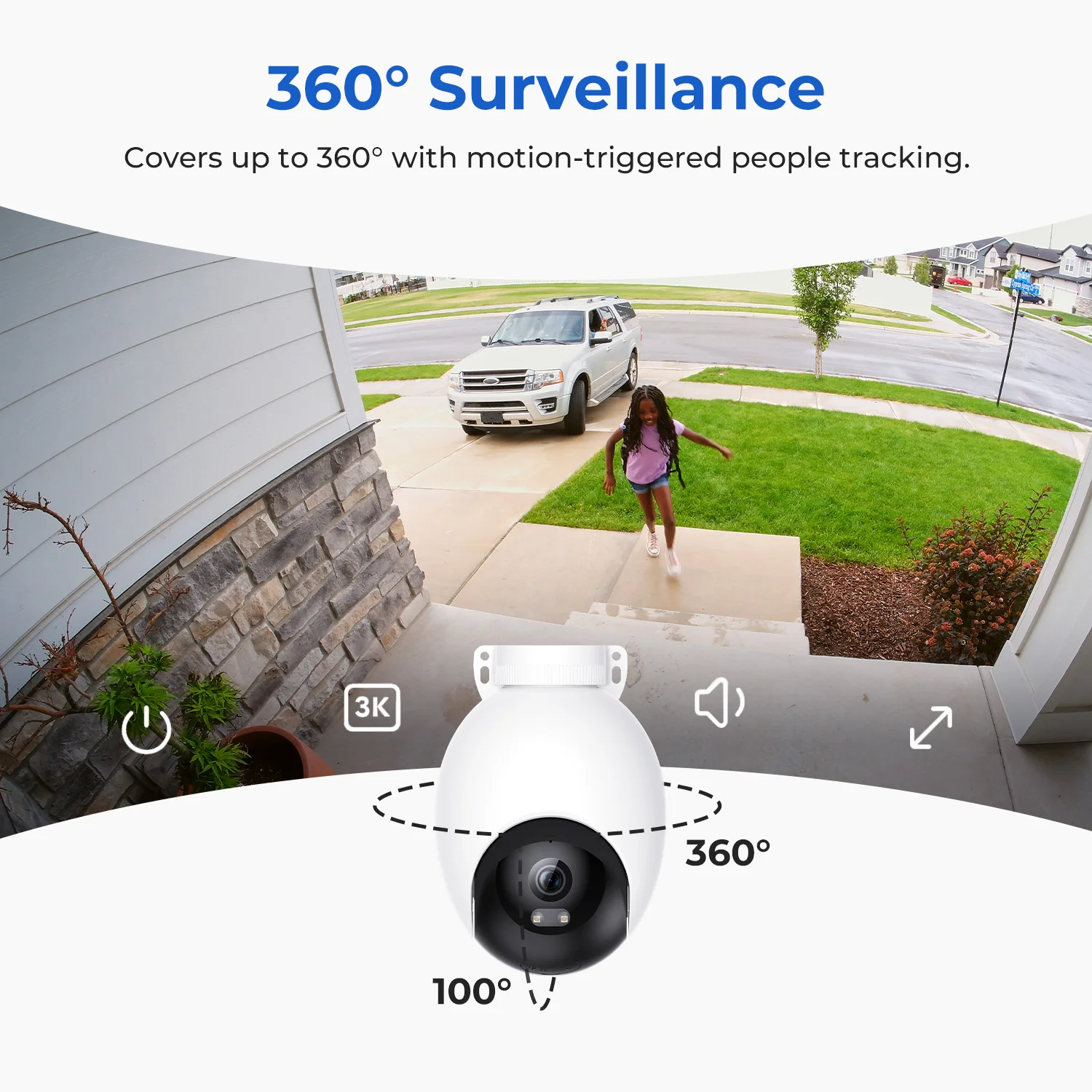 IMILAB EC6 3K Outdoor Camera 360° View WiFi 6 Camera for Home Security 24/7 Recording Auto-Tracking AI Surveillance Cam MiHome