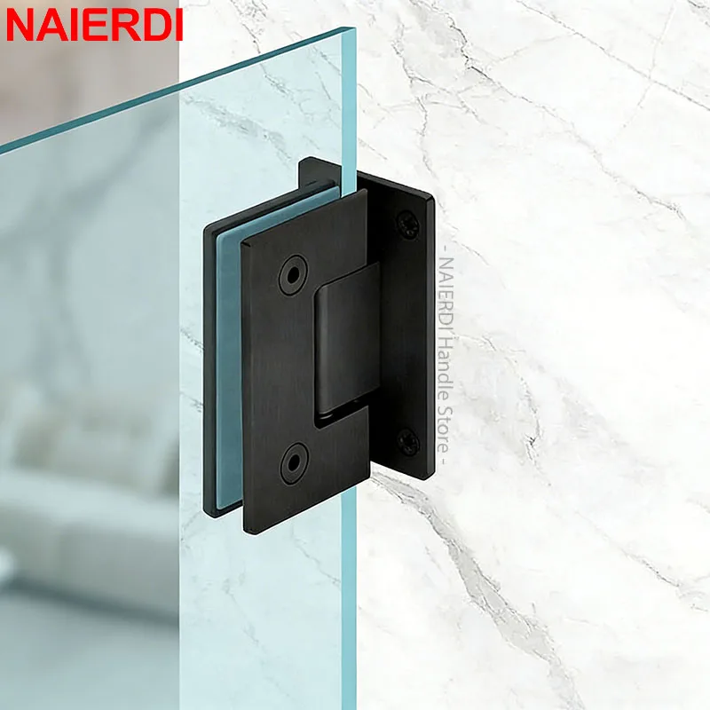 NAIERDI Stainless Steel Shower Door Hinge Glass Door Clamp Hardware for Bathroom Glass Clip Door Hardware Replacement Part