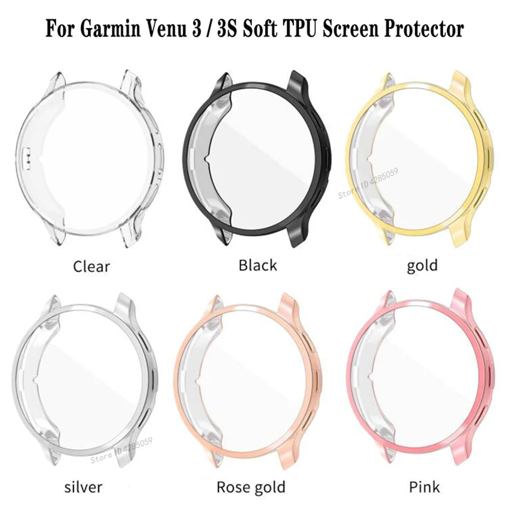 Case For Garmin Venu 3 / 3S Soft TPU Cover Screen Protector Shell Anti-scratch Smartwatch All-around Bumper Protective Skin Case