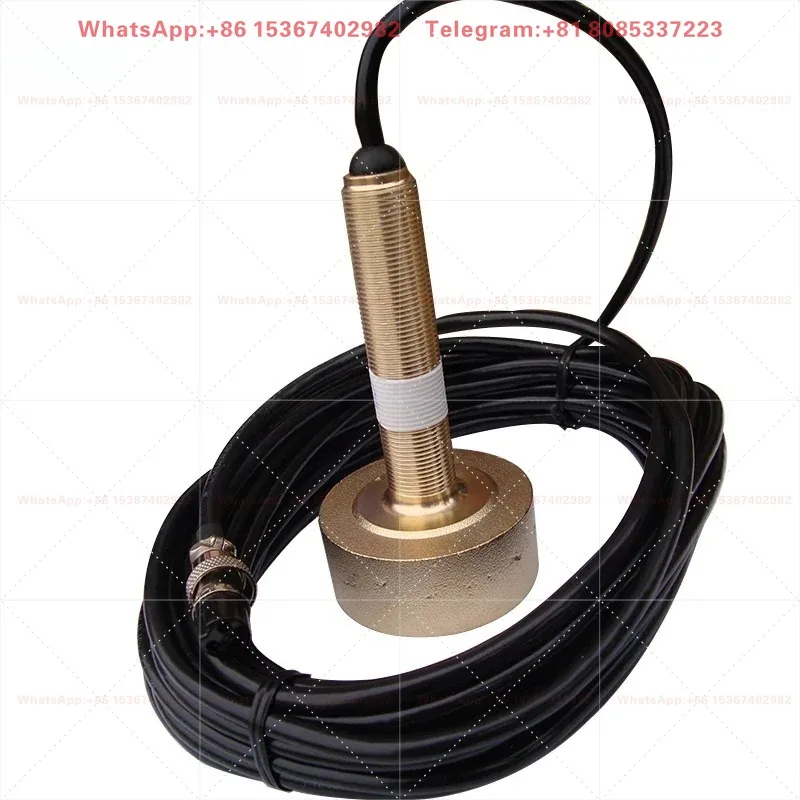 Marine Three-Hole Transducer Probe, Bathymetric Depth Finder Fishing Exploration Sensor Underwater Detection Instrument