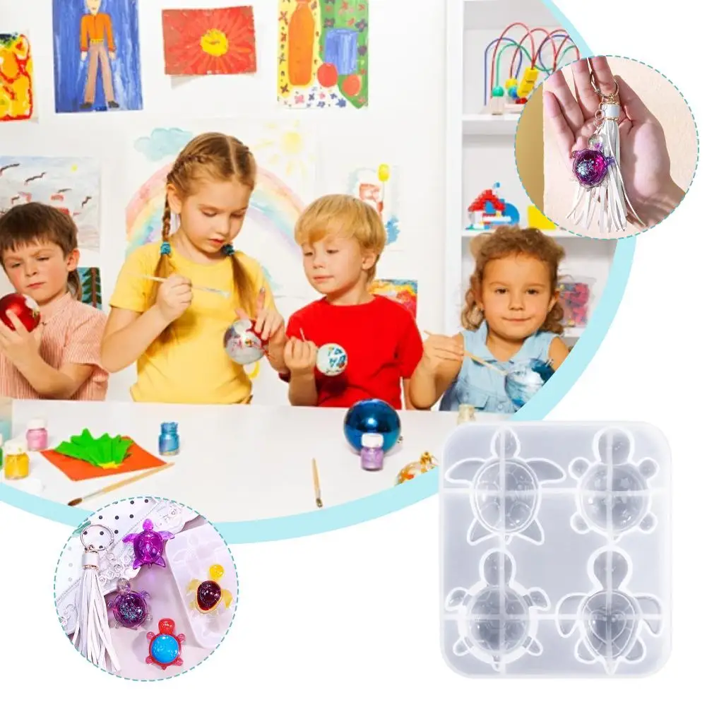 

4-piece Turtle Ornament Silicone Mould Plaster Drip Mould Cute Heart Star Sea Turtle Mould Animal Candle Soap Mold