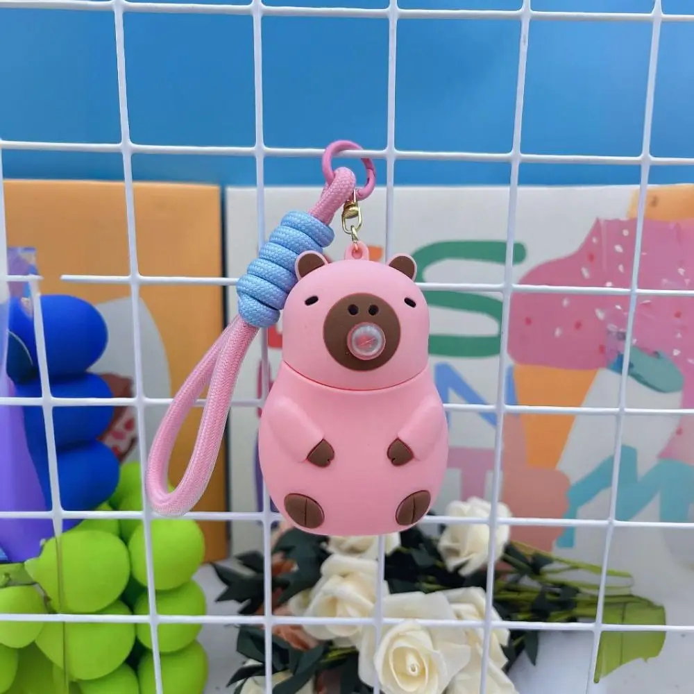 Cute Cartoon Capybara Keychain Spit Bubbles Decoration Decompression Toy Pinching Car Key Ring Gifts