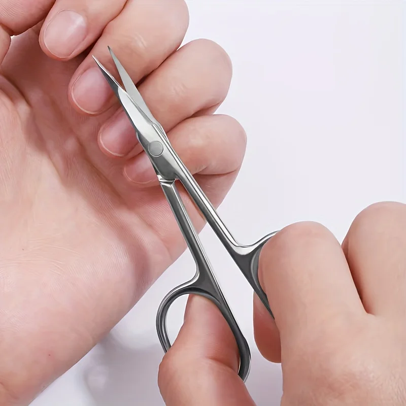 2 Stück ultradünne Präzisions-Manikürescheren aus Edelstahl, Mehrzweck-Trimm-Scheren für Augenbrauen, Wimpern und abgestorbene Haut – Detail 7