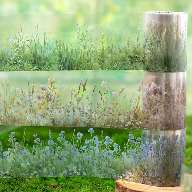 5*200cm 1roll INS Green grass theme tape Sticker Creativity Decorative Stick Labels Diary Album Scrapbooking accessories