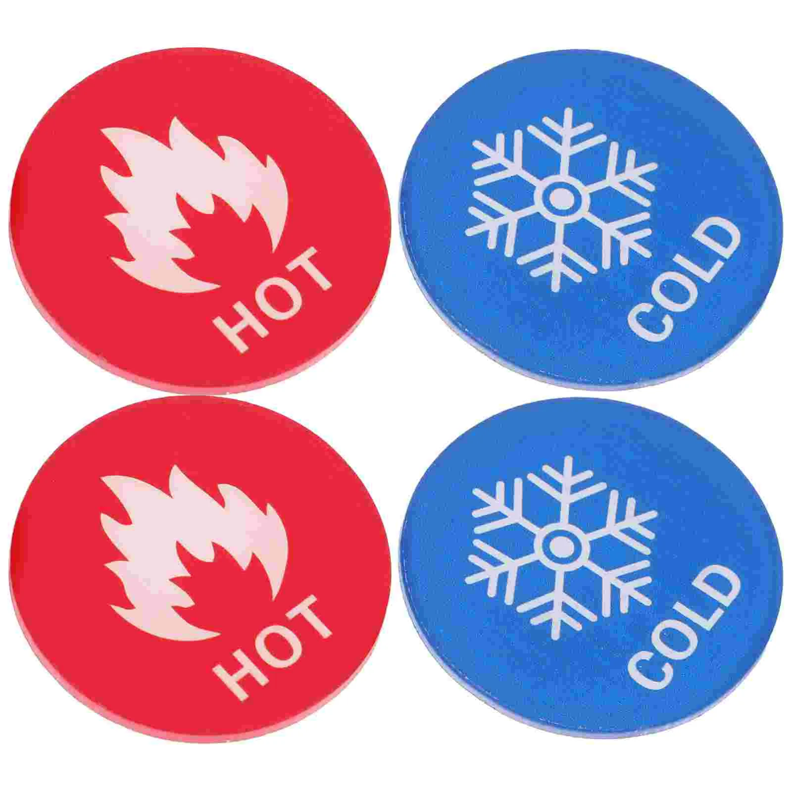 6 Pairs Taps Hot and Cold Water Labels Sign Ice Stickers Square Signs Kitchen Function