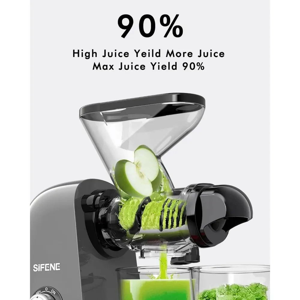 Koude Pers Juicer Machine, Compact, Stil, Gemakkelijk Schoon Te Maken Langzaam Kauwen Juicer Met Dubbele Toevoer Chute, Hoge Opbrengst Sapmaker Fo