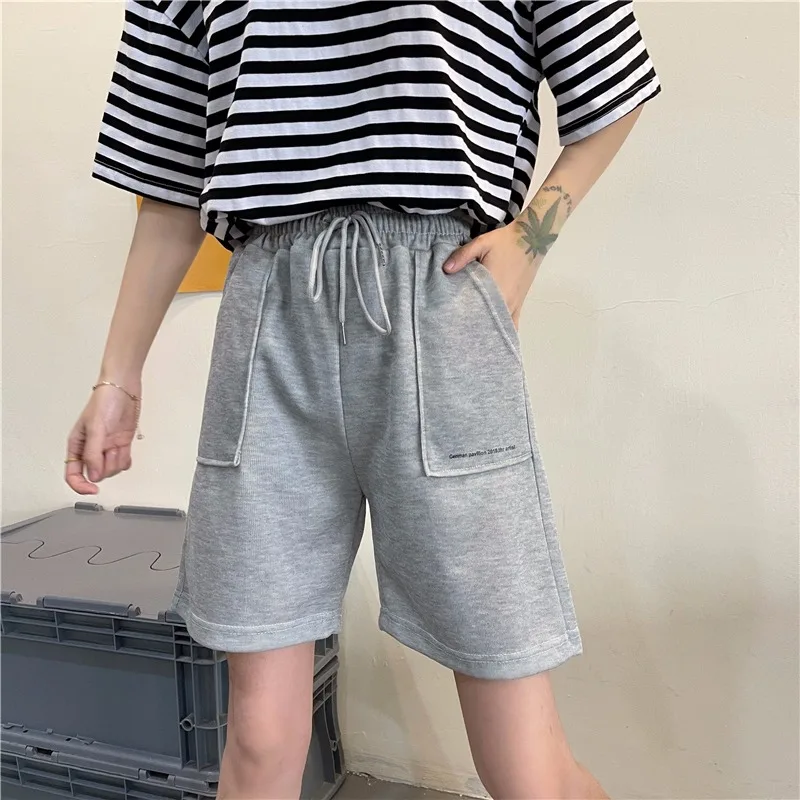 Unisex Custom High Quality Women's Men's Elastik High Waist Shorts Casual Street Wear Loose Running Straight Cropped Sport Short