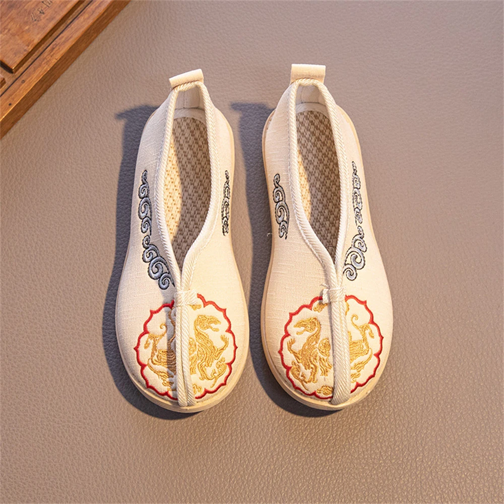 Jongens Hanfu enkele schoenen kinder retro oude Beijing handgemaakte stoffen schoen oud kostuum Chinese stijl canvas geborduurde flats