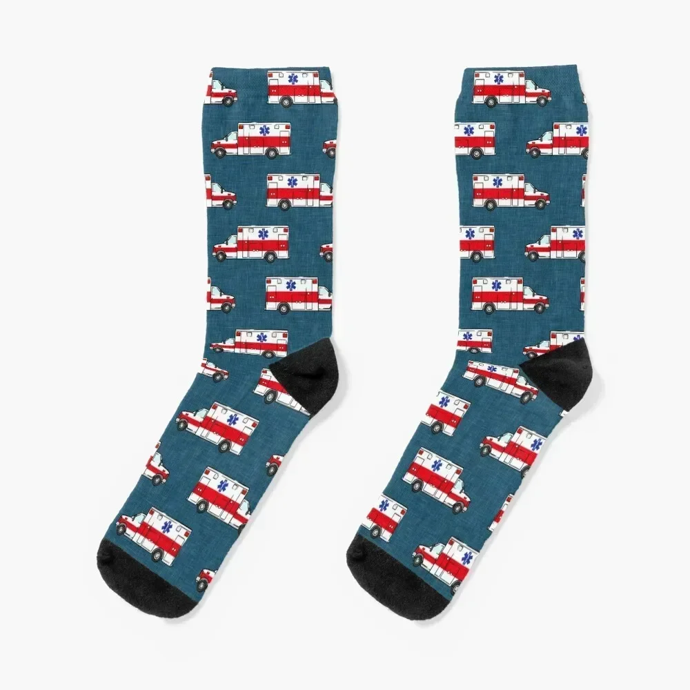 

Ambulance on Dark Blue Socks Run fashionable gift Boy Child Socks Women's