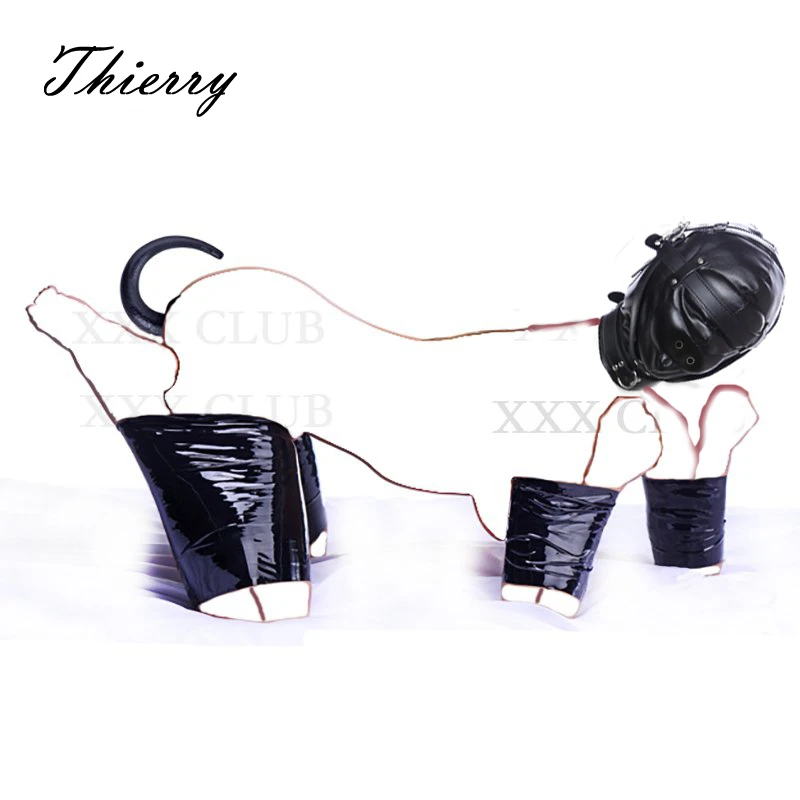 Thierry Bondage Set Dog Tail Anal Plug, Sensory Deprivation Hood, Non-sticky Tape, Adult Games Slave Role Play