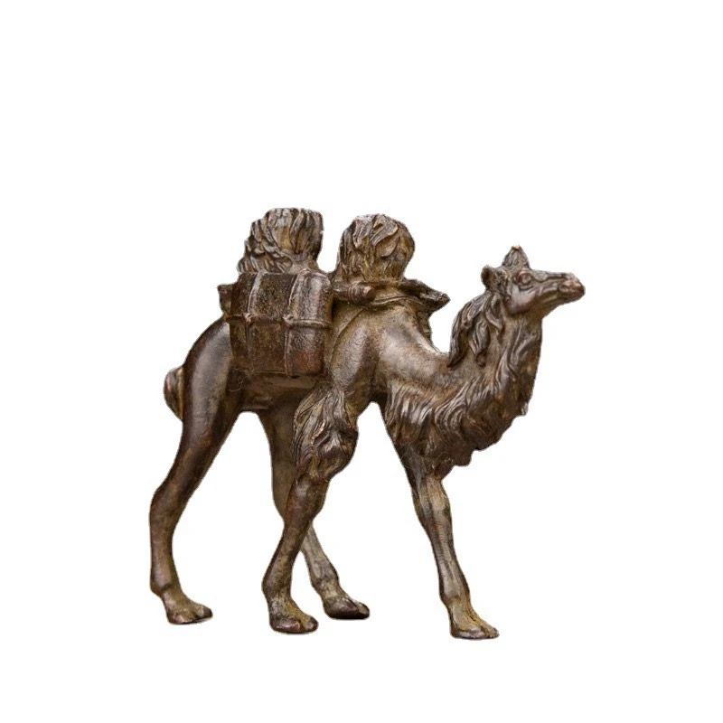 純粋な真ちゅう製の砂漠のキャメルのミニチュアフィギュア,シルク