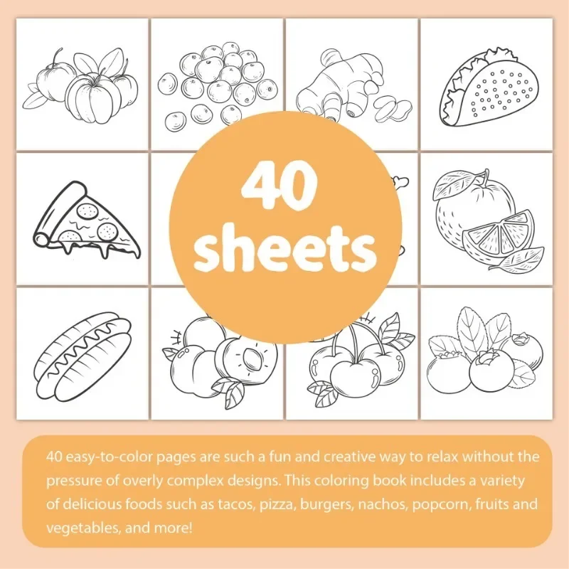 New Children Sweet Heart Educational Creative Graffiti Notebo Coloring Book Montessori Drawing Food Fruit Color Markers Painting