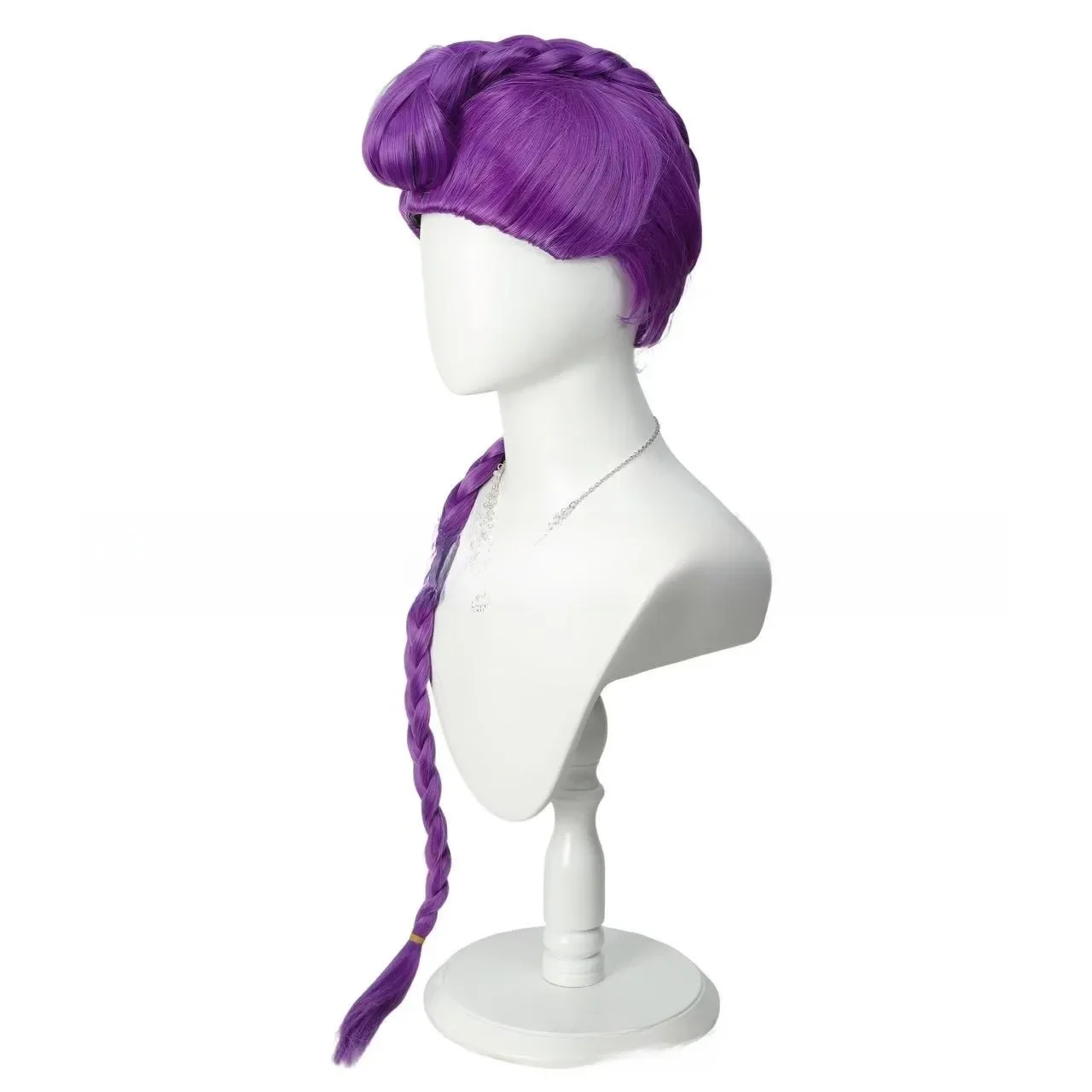 شيطان الصيادين رومي الأرجواني شعر مستعار تأثيري حفلة الهالوين الأرجواني أسود طويل الشعر مقاومة للحرارة بيروكات صناعية كرنفال الدعائم