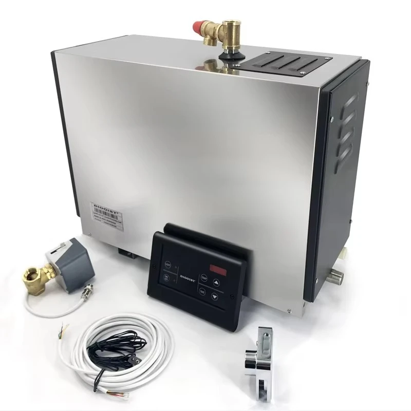 9KW Stainless Steel & Aluminium Square Hinge Steam Sauna Generator for Bathroom Turkish Bath