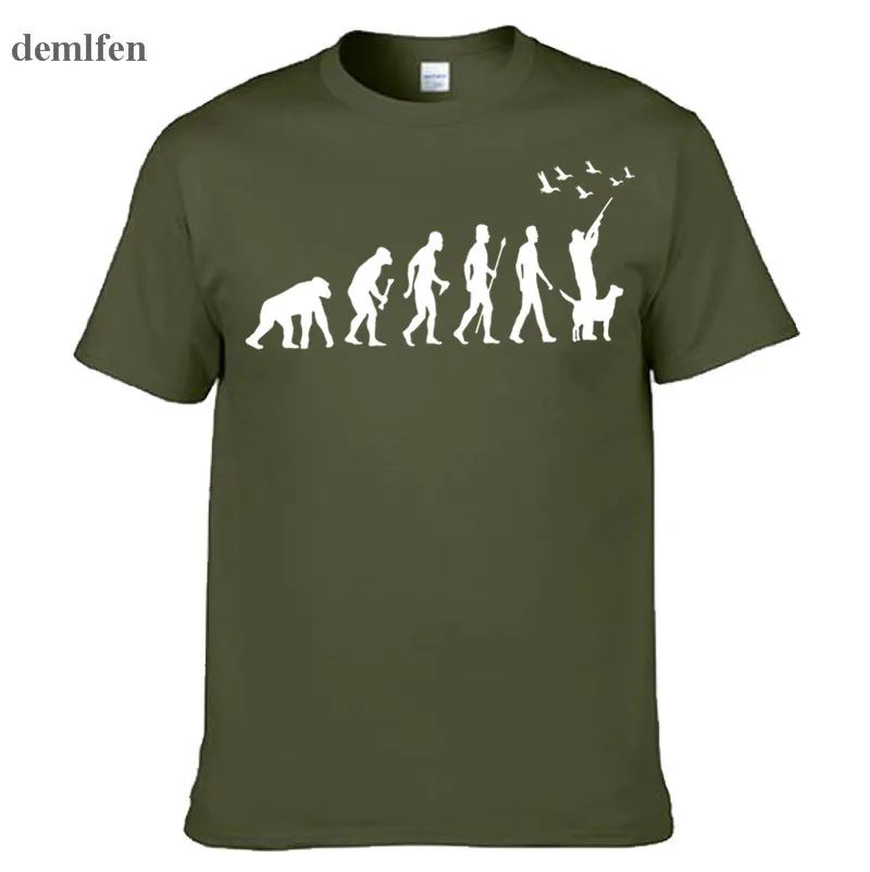 Summer Funny Hunt Evolution Hunter With Dog Duck T-shirt Casual Fitness T Shirt Cotton Tops Tees Oversized Tshirt Men\'s Clothing