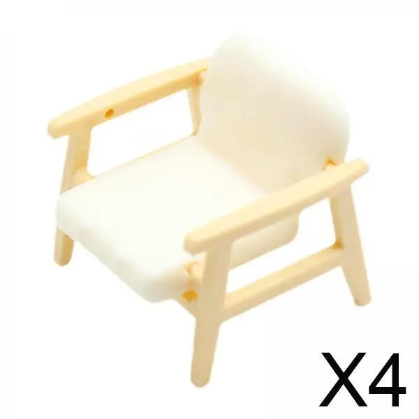 4x 1/12 Forniture per scenari di sedie per case delle bambole Simulazione di mobili mini modello