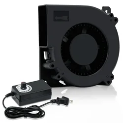 120mm AC Computer Fan Blower 12cm 120x120x32mm 12032 Centrifugal w/ 120V 220V to 3V - 12V 2A with Speed Controller for Grow Tent