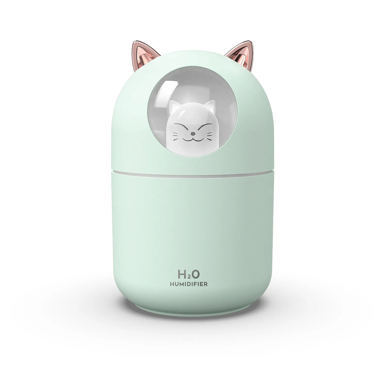 Humidificador pequeño portátil de 300ml, minihumidificador de niebla fría con luz nocturna, USB, Personal