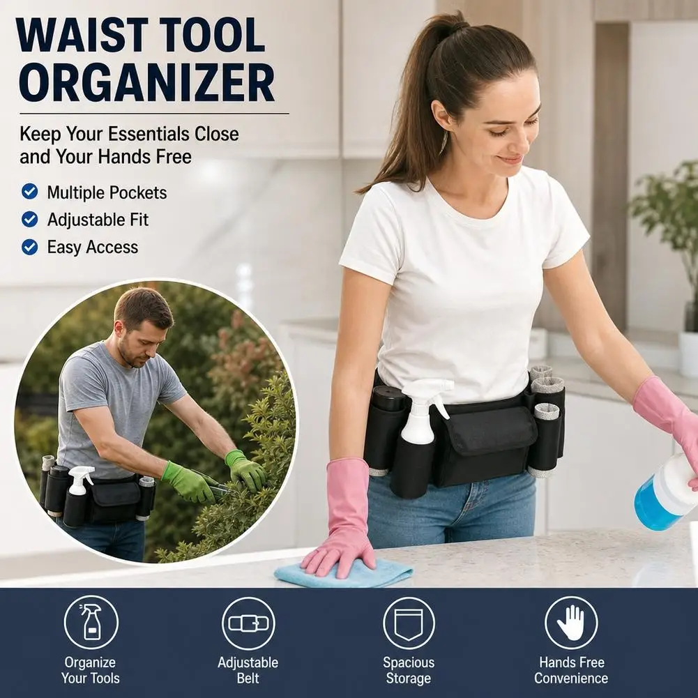 Multi-Function Tool Storage Waist Bag Multiple Pockets Holder For Outdoor Woodworking Spray Painting Tool