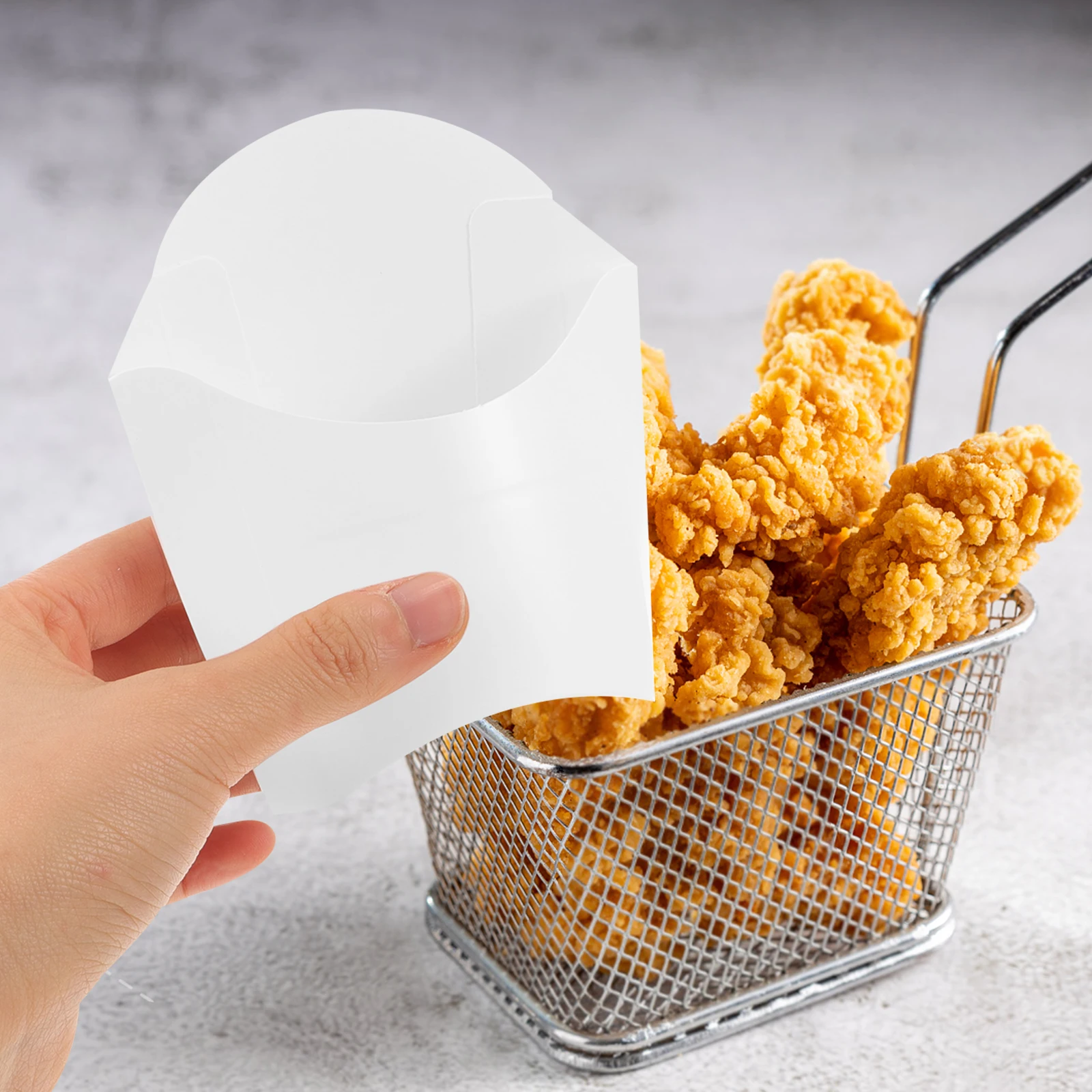 

24pcs French Fries Holders Oil Proof Disposable Snack Cups Grease Resistant for Popcorn Chips Fast Food Containers Eco Friendly