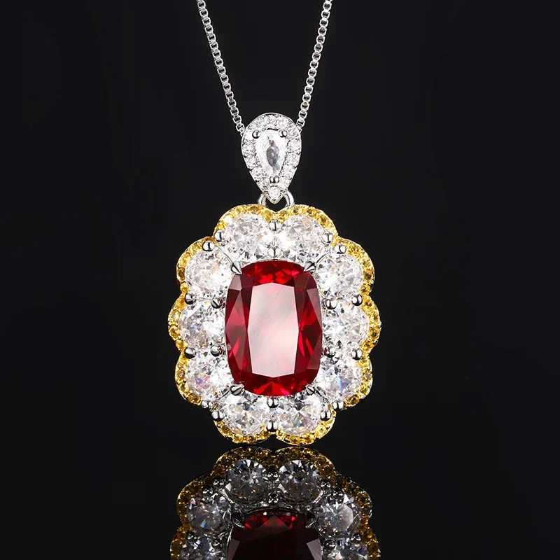 الراقية مجوهرات جوهرة مطلي 18K الذهب الأحمر اكسيد الالمونيوم الراقية الرجعية مجموعة المرأة 10*14-8*10 مجوهرات #2