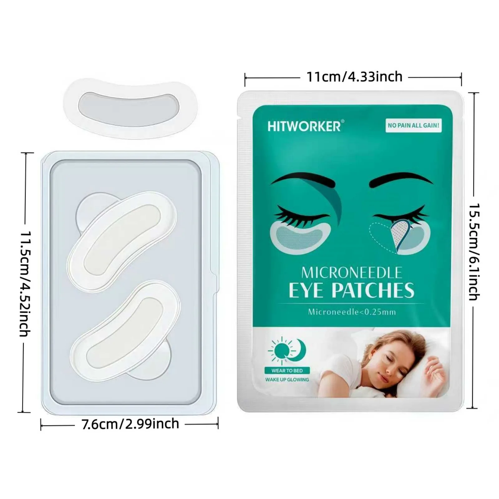 2-pack hyaluronic acid eye mask - provides moisture and nutrients to the skin, suitable for all people, gentle and non irritatin