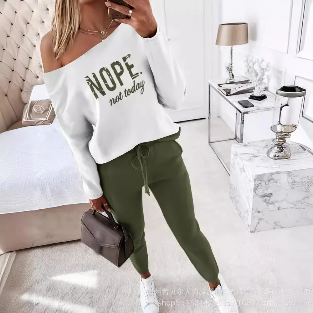 Pantaloni della tuta Cappotti decorativi Top + Pantaloni Casual Bubble Bead Felpe Top Woen Set da 2 pezzi Completi Pantaloni Set Abbigliamento