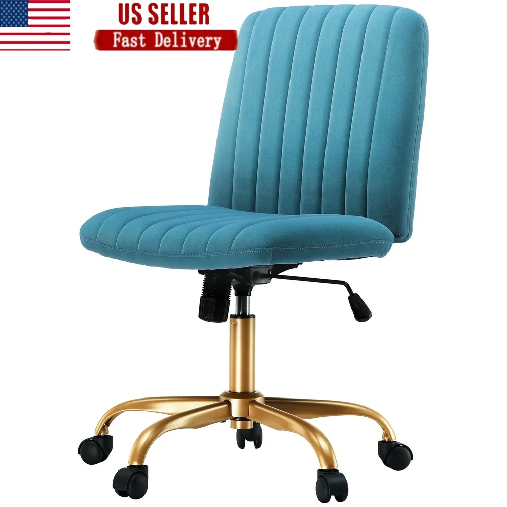 

Ergonomic Velvet Office Chair Extra Plush Channel Stitching Adjustable Height Swivel Durable Base Smooth Rolling Casters
