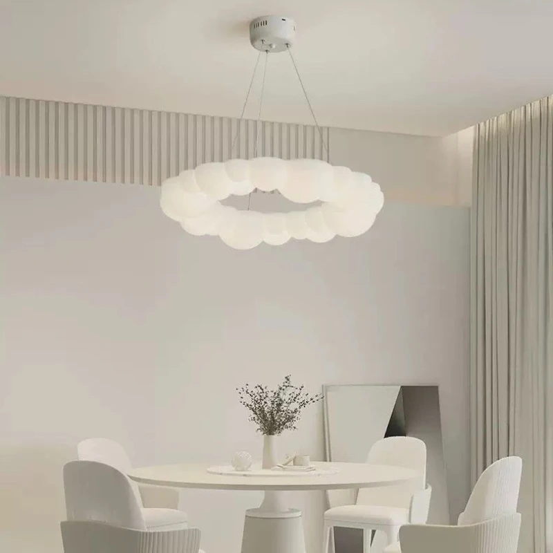 Creamy Wind Internet Celebrity Bubble Light Nordic Creativity Personality Dining Living Room Chandelier Modern Simple Study
