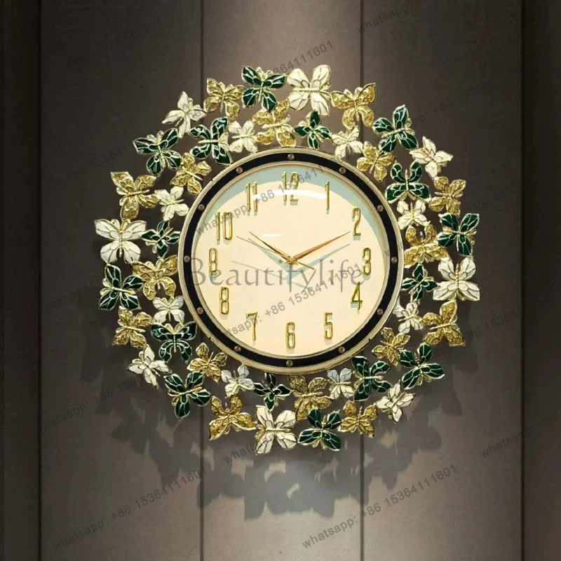LJY Premium Gold Wall Clock Unique Elegant Round Nordic Modern Digital Clock Living Room Design Orologio Da Parete Home Decor It